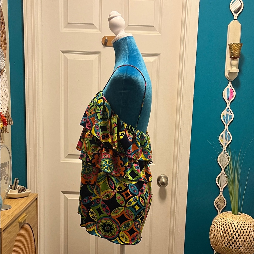 Julie Brown Colorful Geometric Ruffle Tank - Picture 2 of 5